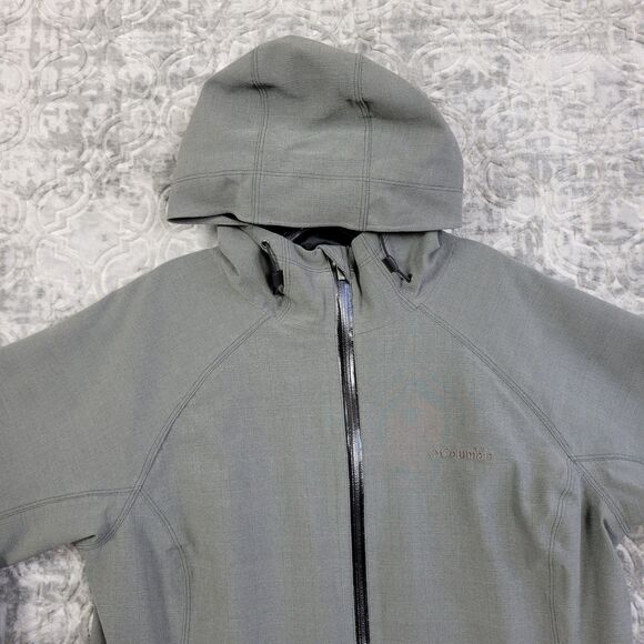 Columbia Jacket Women's XL Gray Hood Omni Heat Dusk 2 Dawk Rain Wind Long Warm - Picture 3 of 14